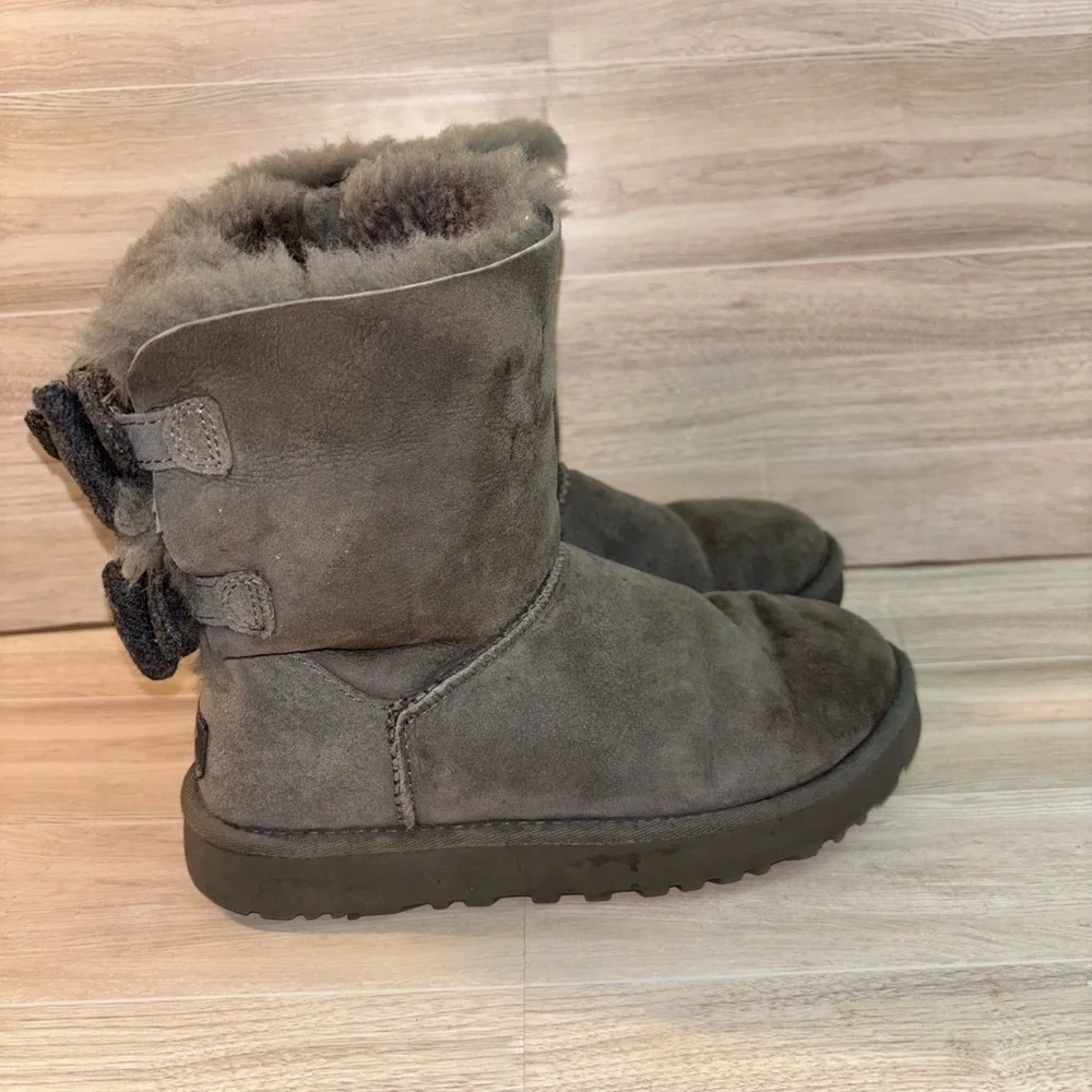 UGG Grey Bailey Bow II Boots